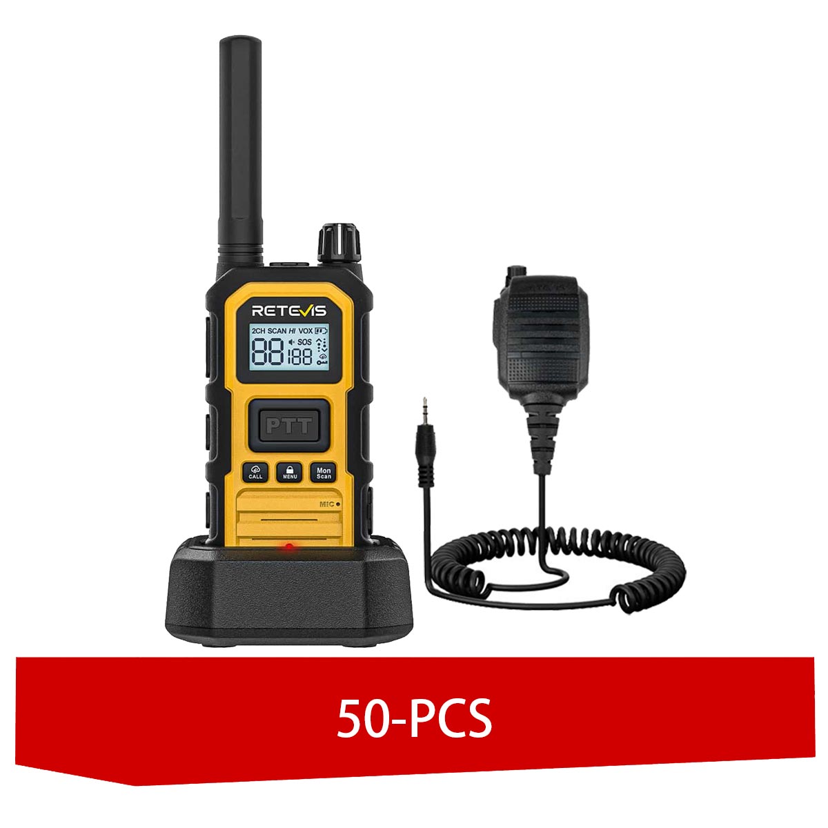 Retevis RB48P Advanced Triple Proof Rugged Walkie Talkies with IP55 Speaker Mic 50pack