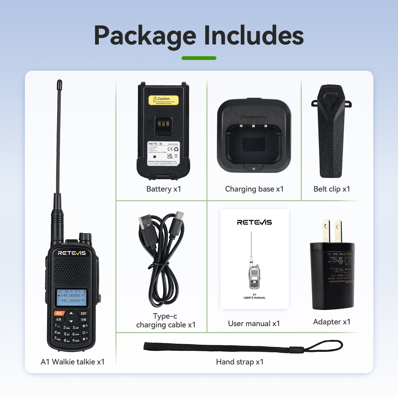 A1 Waterproof GPS Analog Two Way Radio 2 Pcs With Program Cable