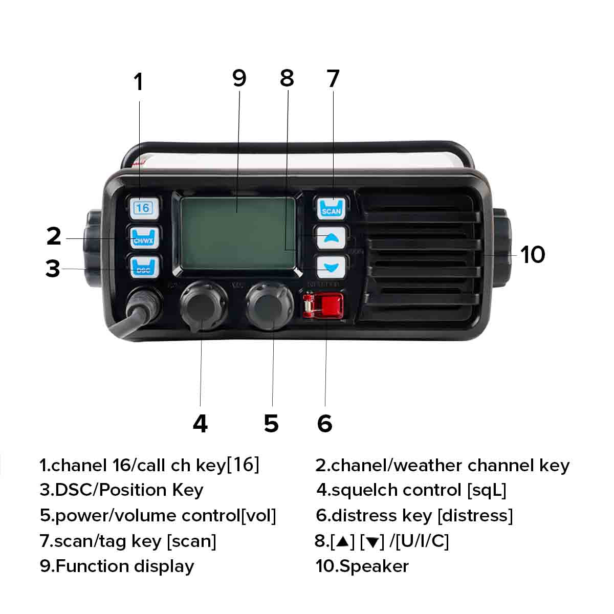 RM20 25W Fixed Mount Marine VHF Radio