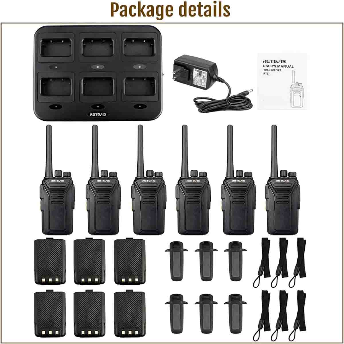 RT27 business FRS two way radio + Six-Way Charger 1pcs