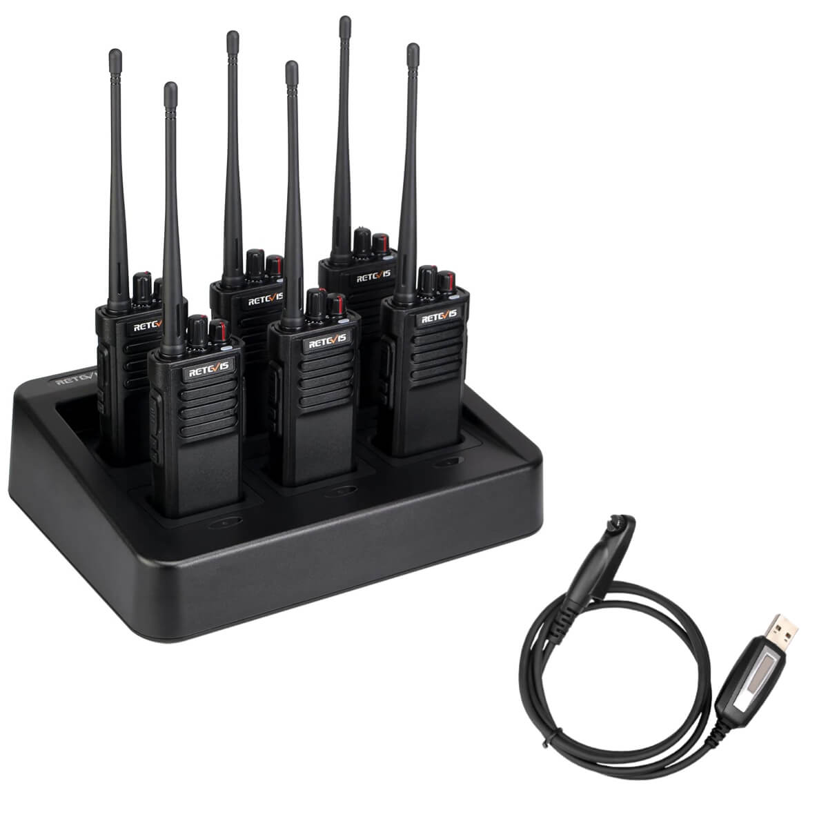 RT29D DMR Waterproof Long-Range Walkie Talkie with Charging Station(6 Pack)