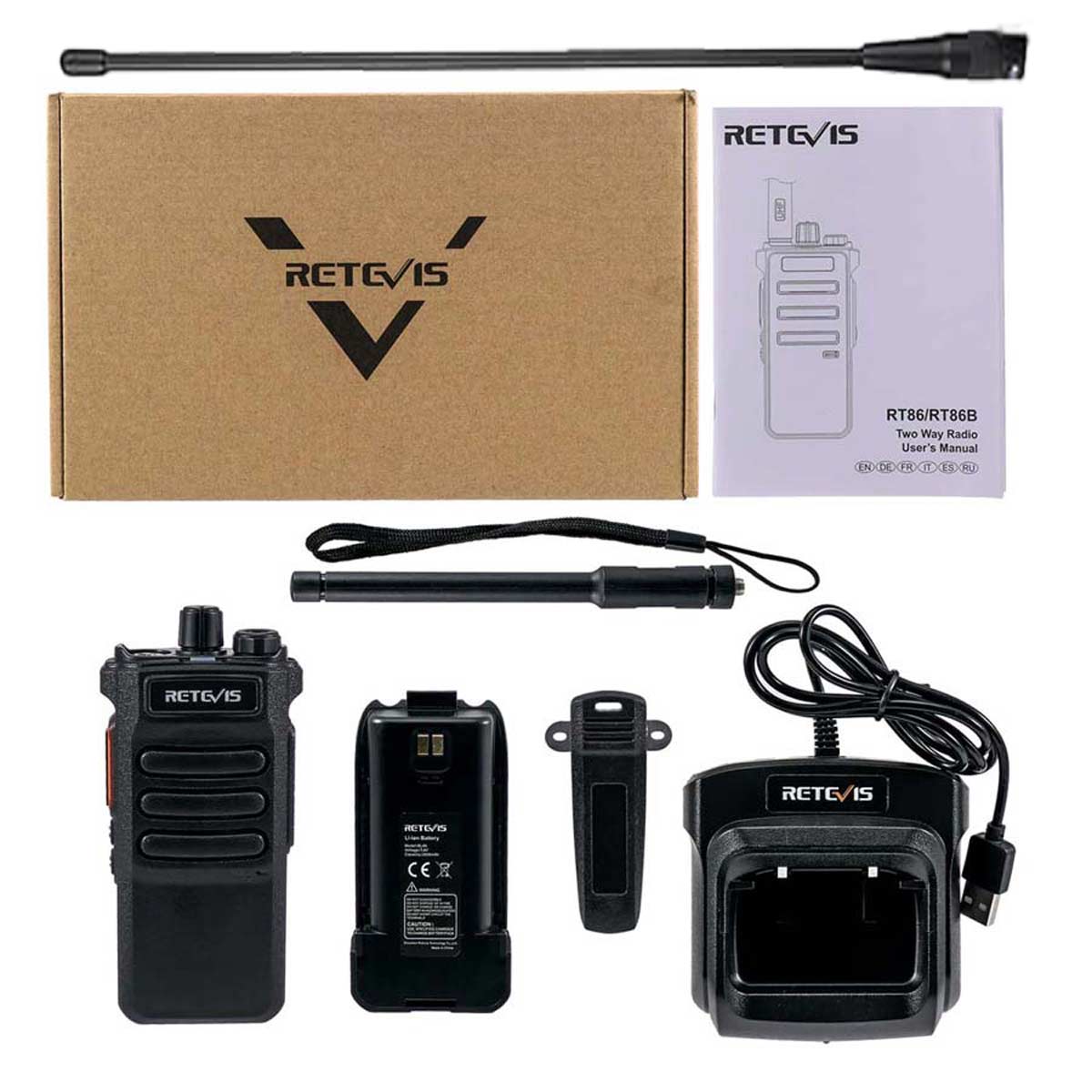 RT86 UHF Commercial Two Way Radio with RHD-771 Antenna