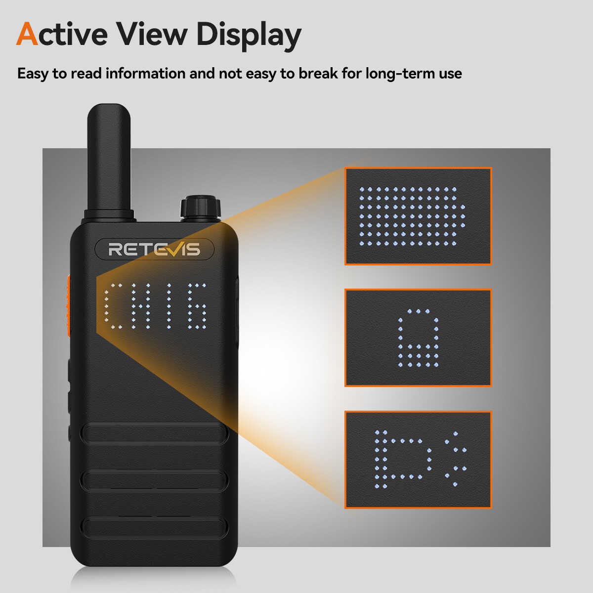 Retevis B3H Slim Portable Walkie Talkie (6 PCS)  with 6-Way Charger and 6 Earpieces