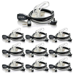 Case of 10, Walkie Talkie Earpiece 2 Pin Acoustic Tube Headset Earpieces