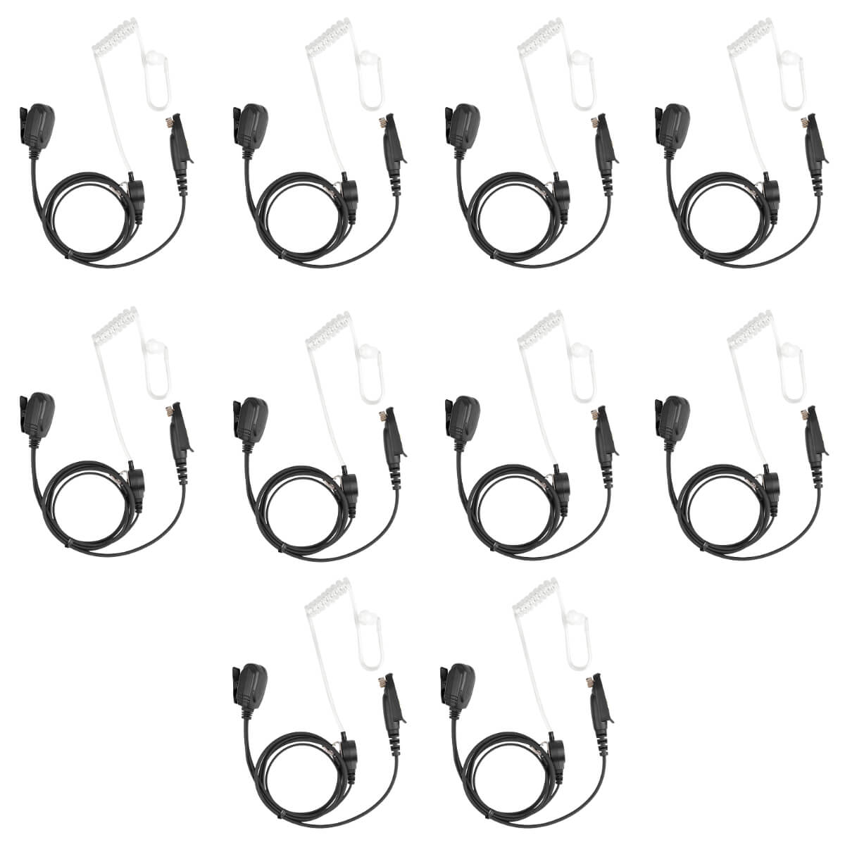 EAM004 Covert Acoustic Tube Earpiece for HD1 RT29 NR630 10-Pack