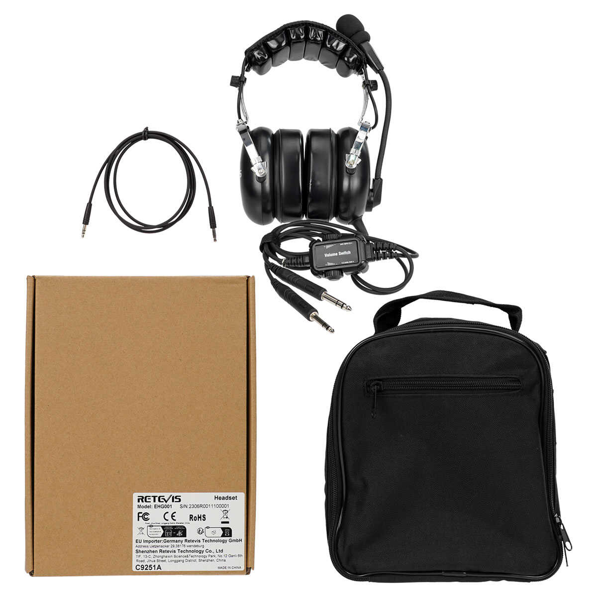 EHG001 Noise Reduction General Aviation Headset For Pilots