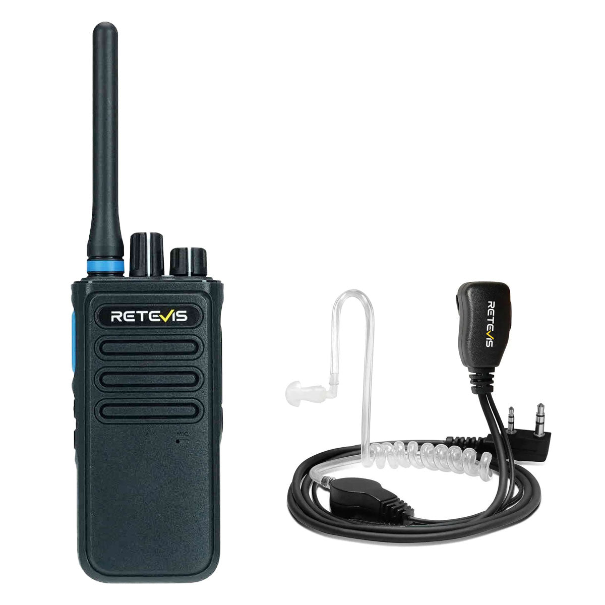 Retevis P1 Long Range UHF Superhet DMR Radio with Earpiece and Speaker Mic 6 Pack