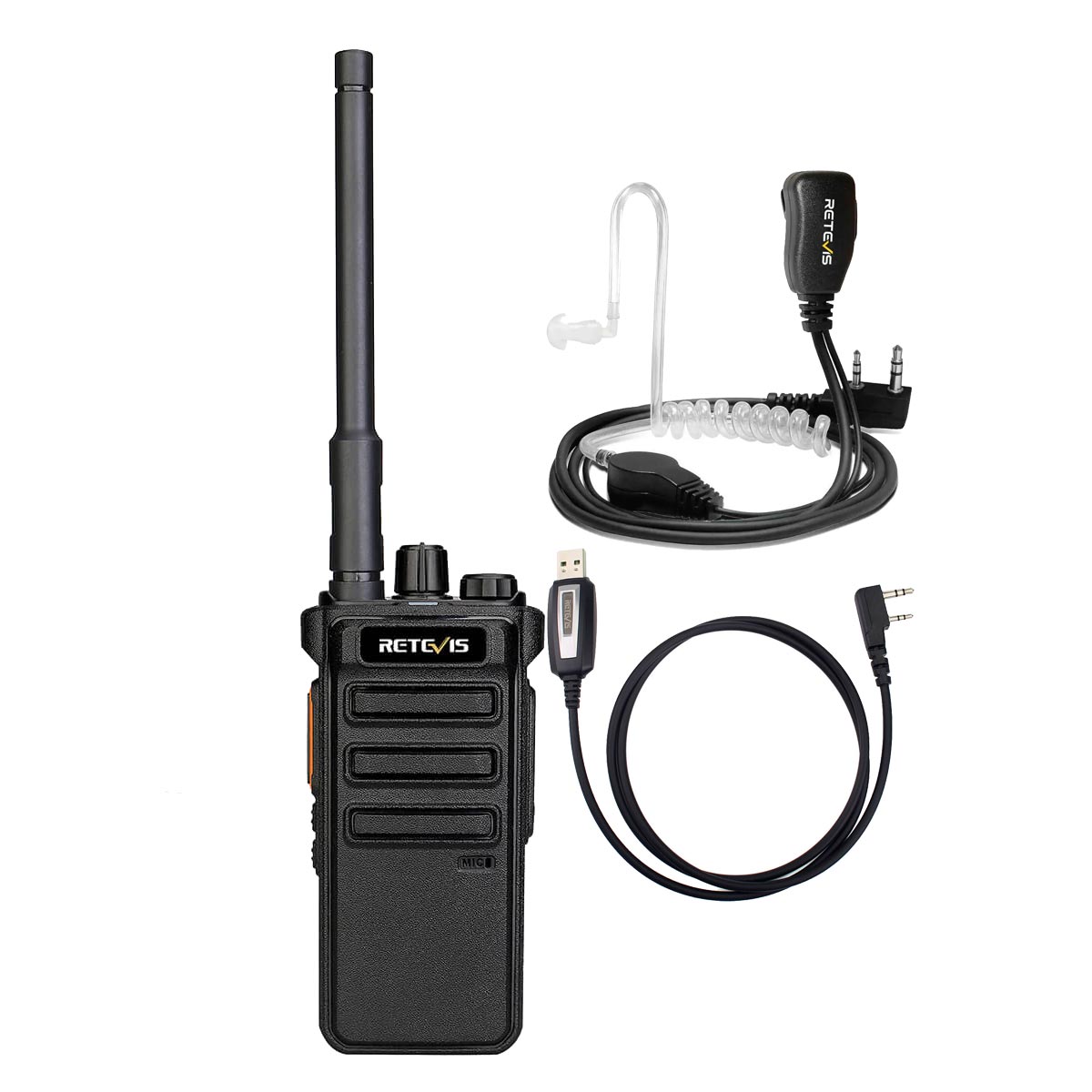 RB25 UHF Digital Two way Radio with Acoustic Tube Earpiece