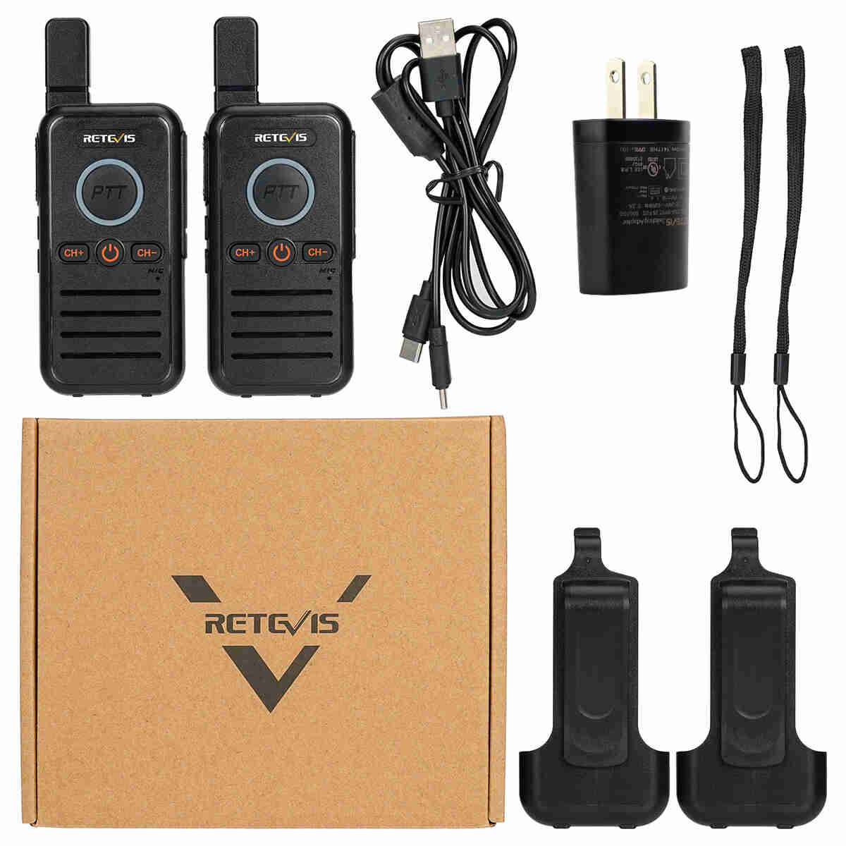 RB45 Dual PTT USB-C Charge Mini FRS Walkie Talkie