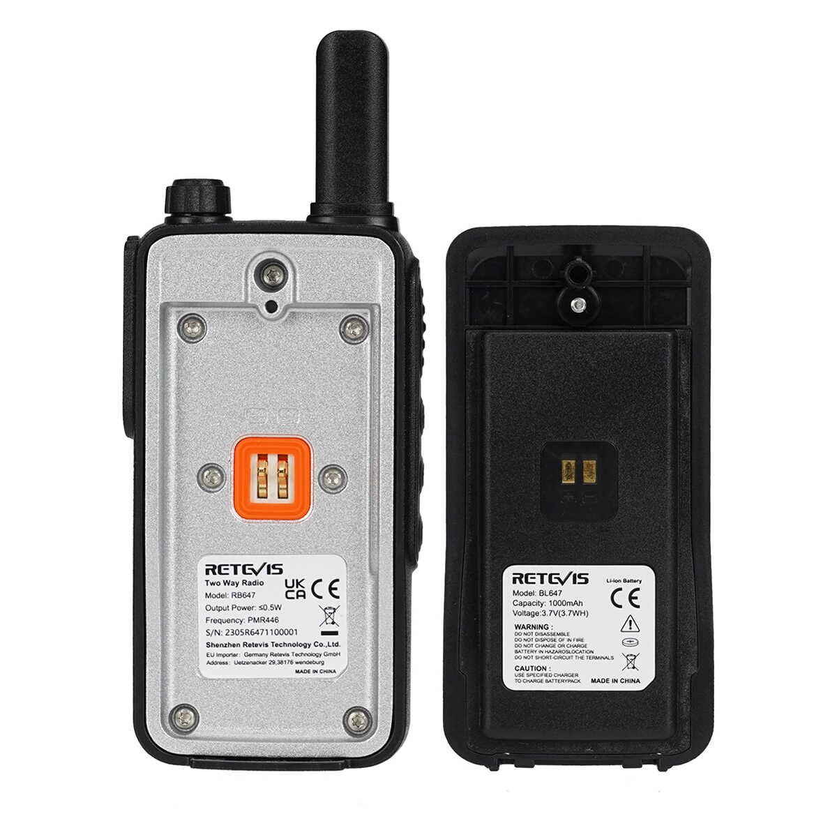 RB47 IP67 Waterproof FRS Portable Radio with Earpiece (5 Packs)