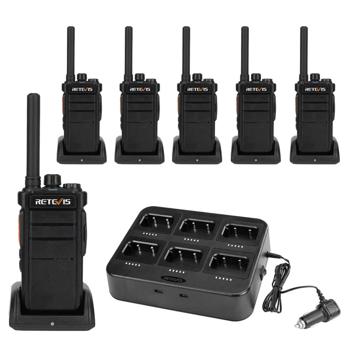 RB626 3W 16-Channel UHF Radio (6 Packs)+Multi-Unit Charger