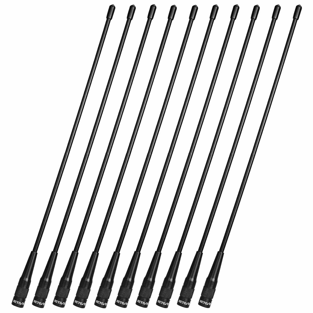 Two Way Radio 14.8 inches SMA-M Dual Band UHF VHF Antenna (10 Pack)