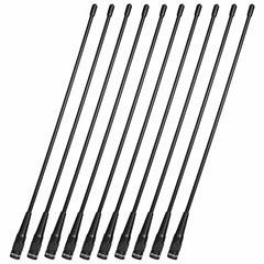 Two Way Radio 14.8 inches SMA-M Dual Band UHF VHF Antenna (10 Pack)