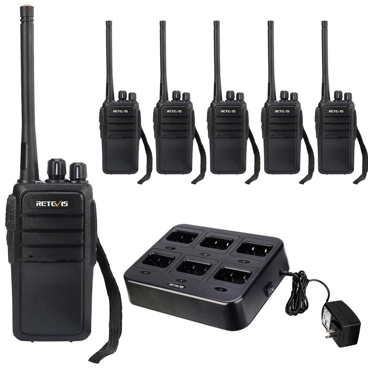 RT21 Plus Rugged FRS Business Radio (6 Pcs)+Multi-Unit Charger