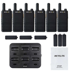 RT22P Small Portable Walkie Talkies 6pcs with Six-Unit Charger