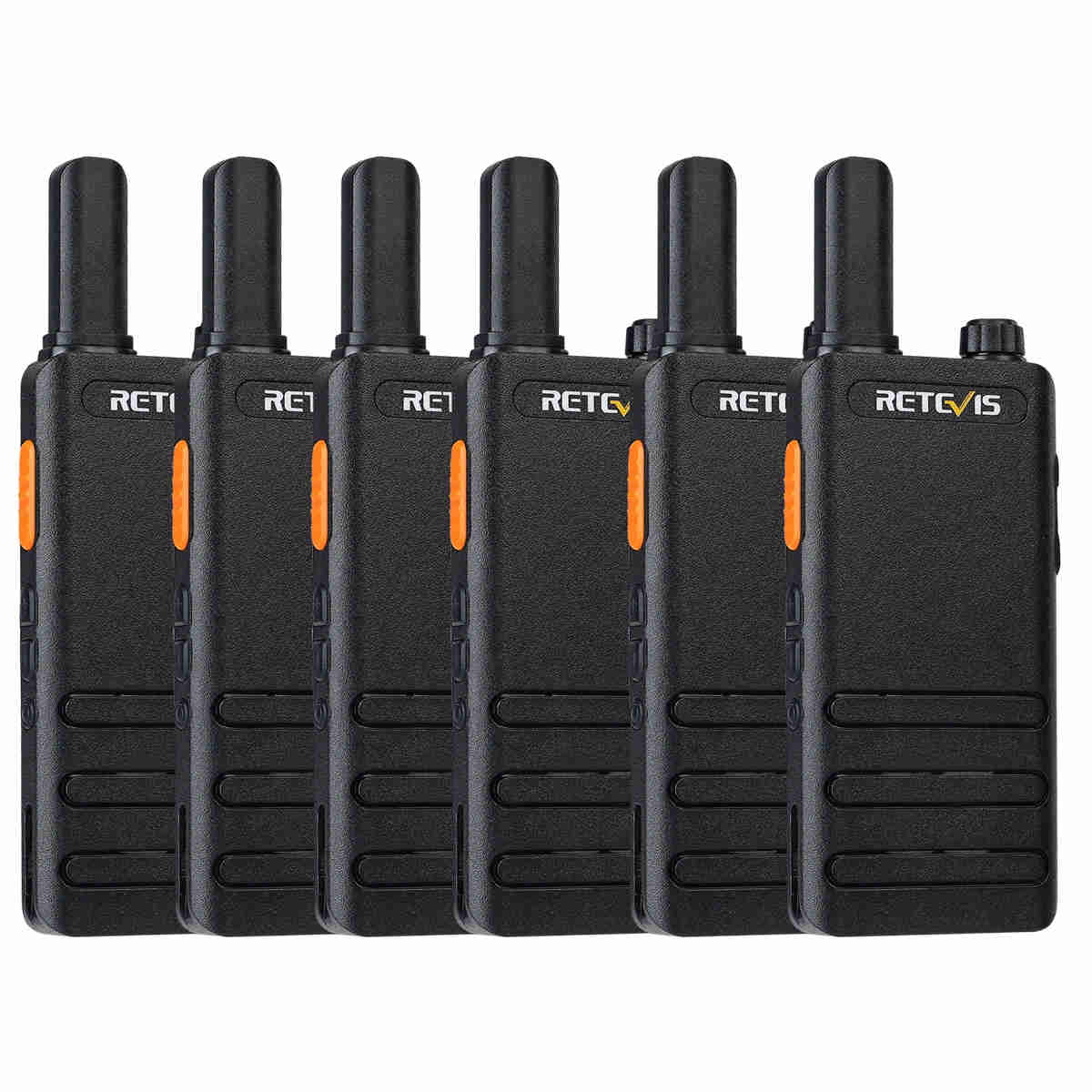 RT22P Portable Slim Walkie Talkie 6PCS with 6-Way Charger and Earpieces