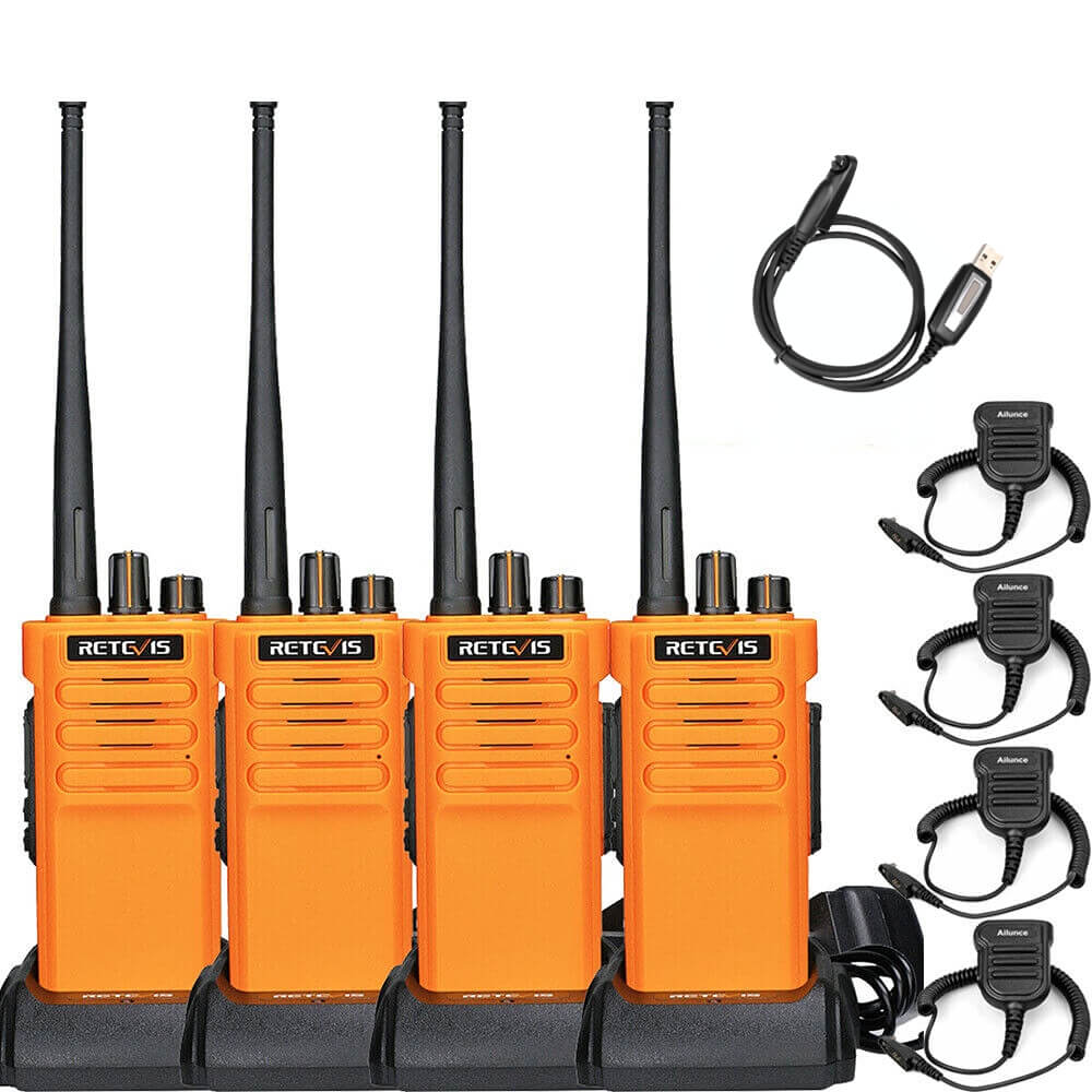 Retevis RT29 UHF Waterproof Handheld Radio with Speaker Mic (4 Pack)