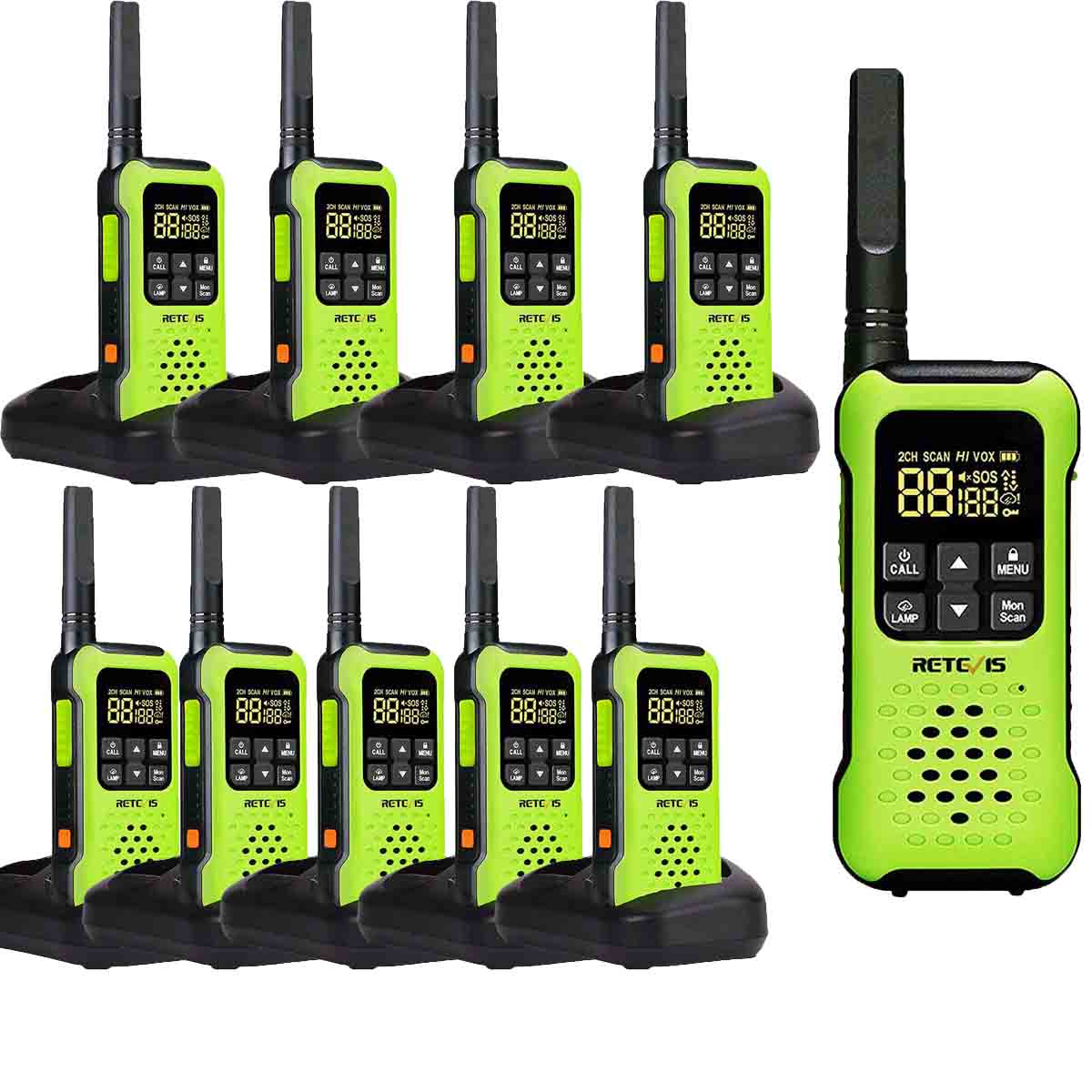 Retevis RT49P Waterproof IP67 Floating 2 Way Radio for Skiing Kayaking 10 Pack