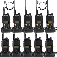 Retevis A1 IP67 Waterproof GPS HAM Radio 10Pack with Free programming Cable