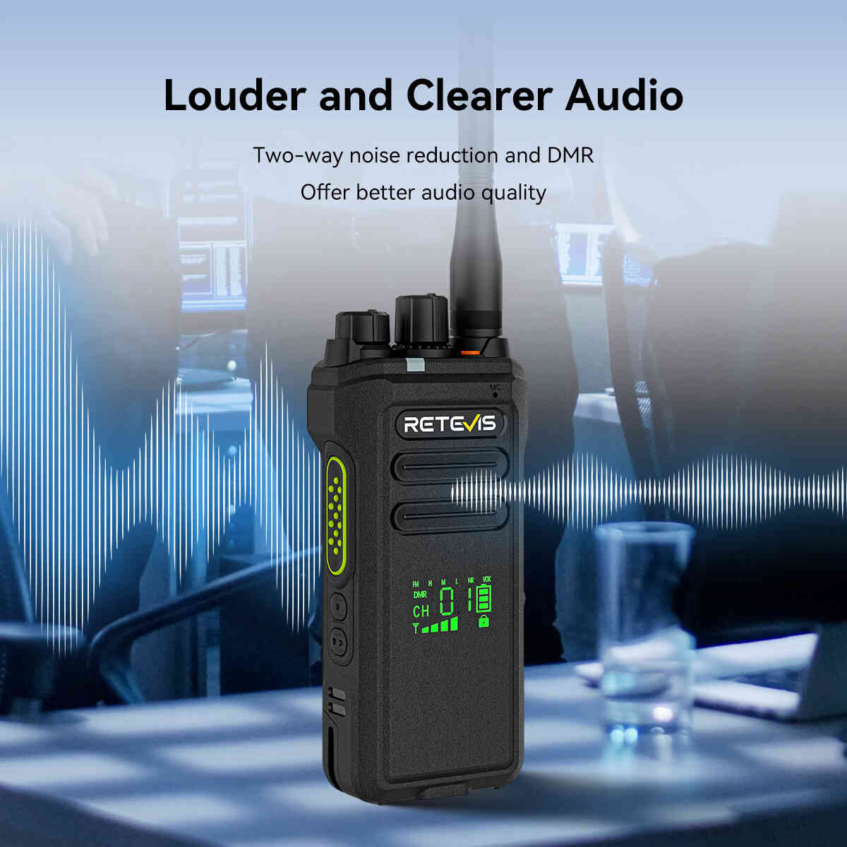 Retevis NR30D AES256 Long Range Waterproof DMR Business Radio with Noise Reduction