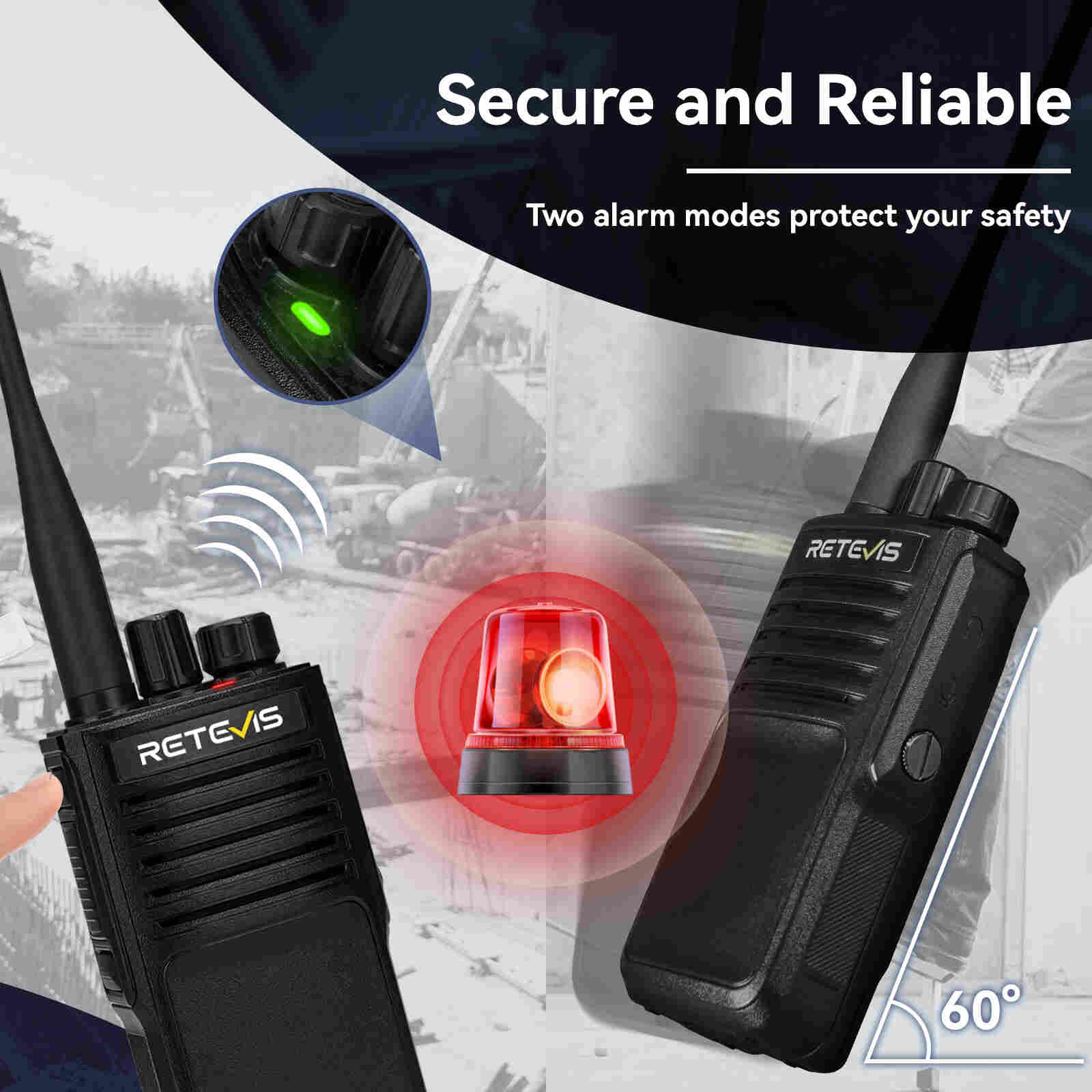 P62 Noise Reduction IP68 Waterproof UV Dual Band Walkie Talkie 2 Pack