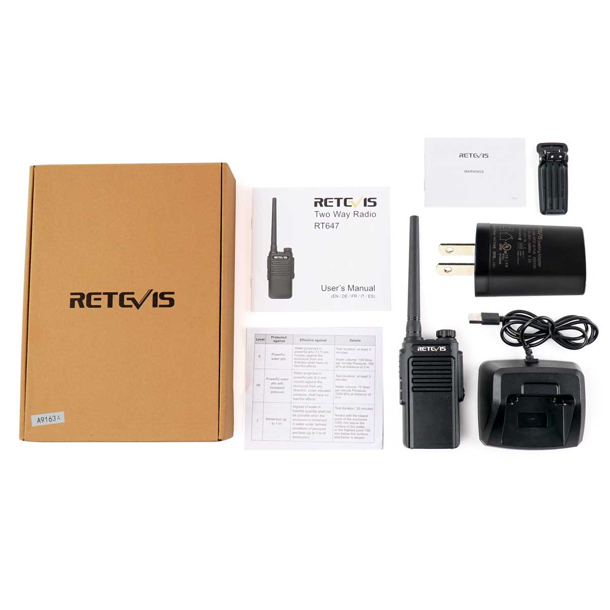 RT47 IP67 Rechargeable FRS Two-Way Radio