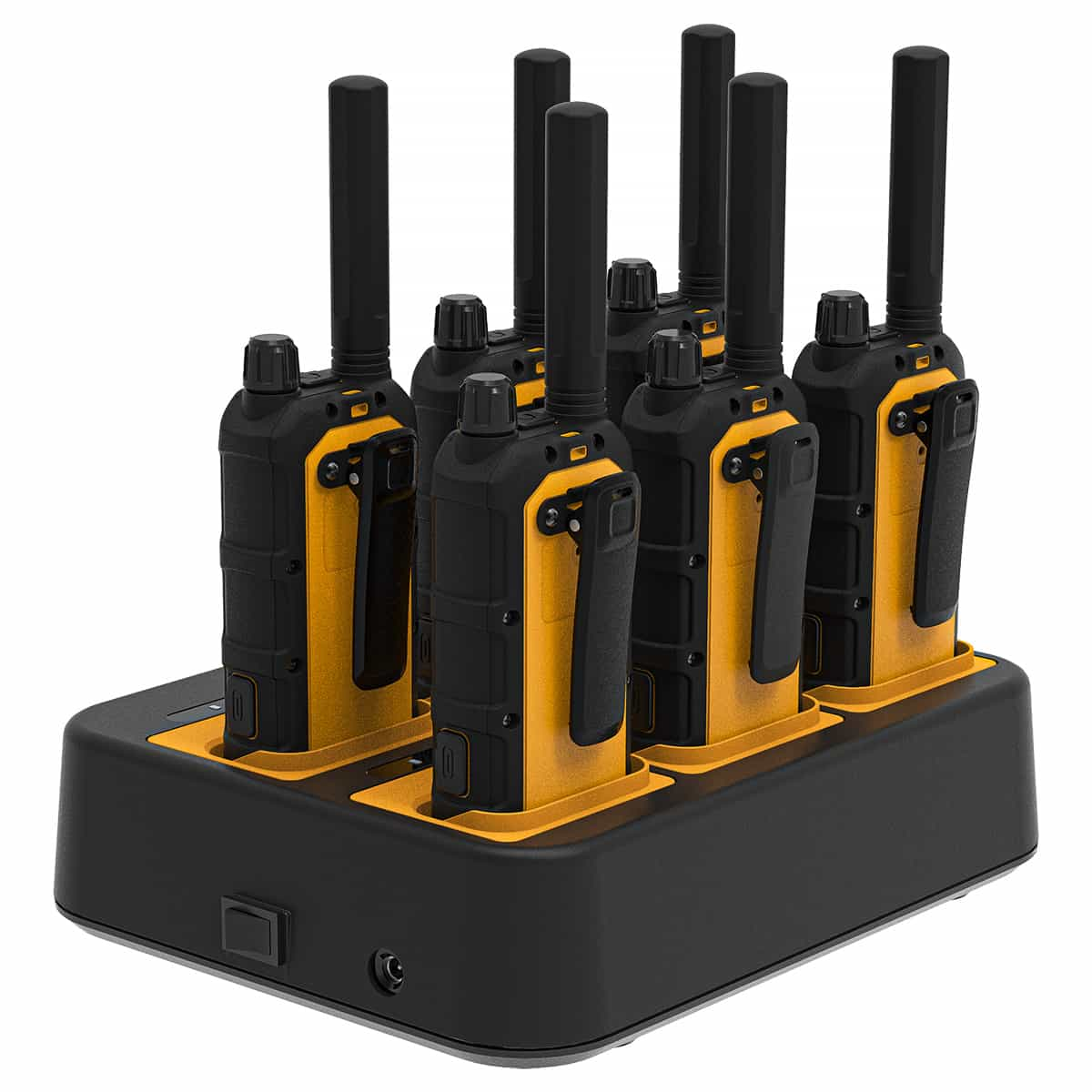 RB48 FRS waterproof Heavy Duty walkie talkie 6 pack with 6 way Multi Gang Charger