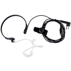 2 Pin PTT Throat MIC Covert Acoustic Tube Earpiece