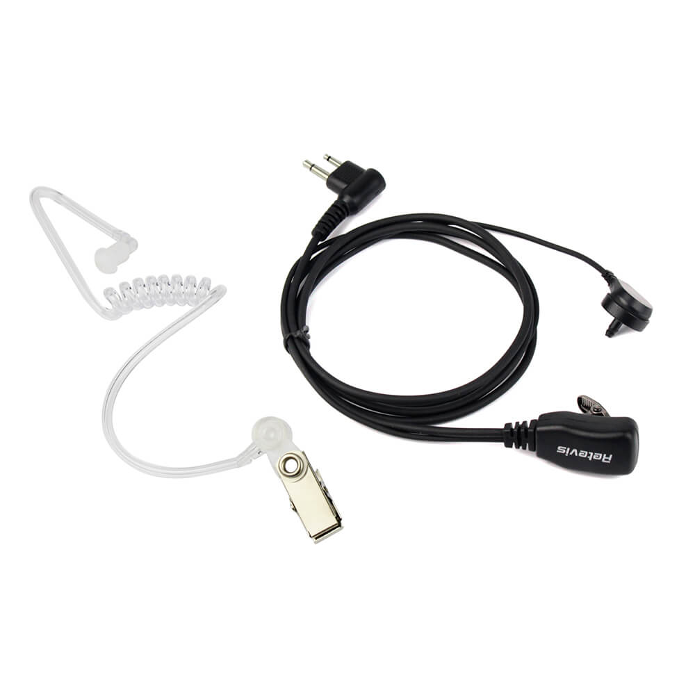 2 Pin PTT MIC Covert Acoustic Tube Inera Earpiece