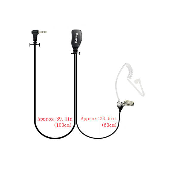 1 Pin PTT MIC Covert Air Acoustic Tube Earpiece for Retevis RT45 RA19