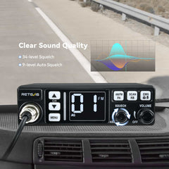 Retevis MB3 40 Channels Mini CB Radio with Backlit LCD Display