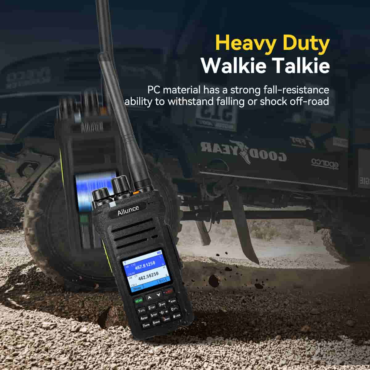 HA1G IP67 Waterproof 220 Customizable Channels GMRS Two Way Radio