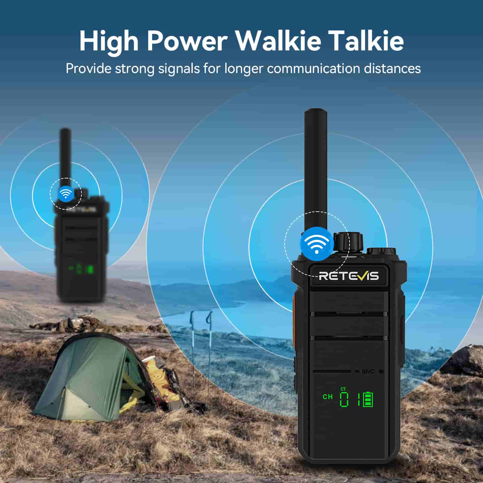 Retevis RB626H UHF 3W Handheld Radio with Hidden Display