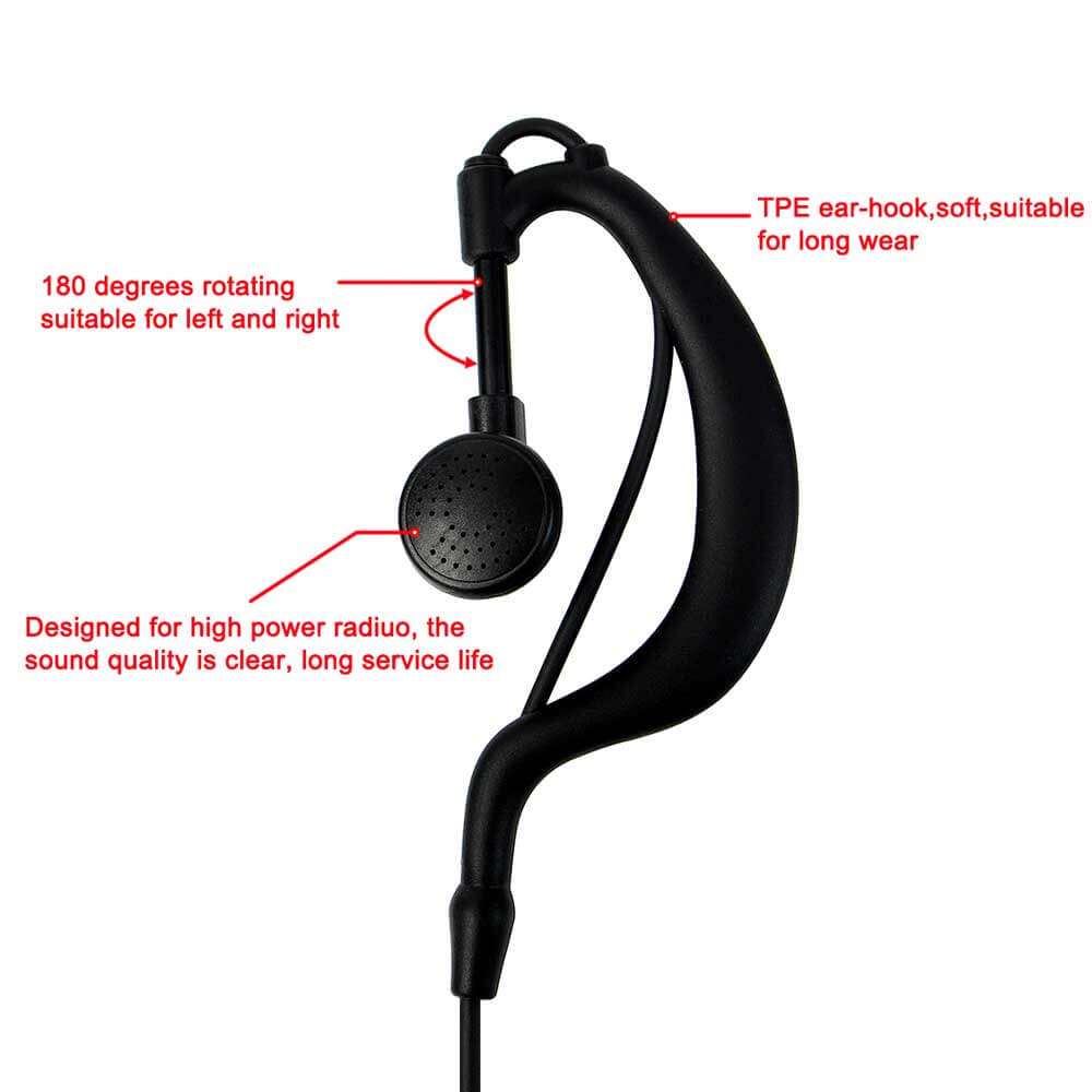 G-type Ear-hook Earpiece for High Power RT1