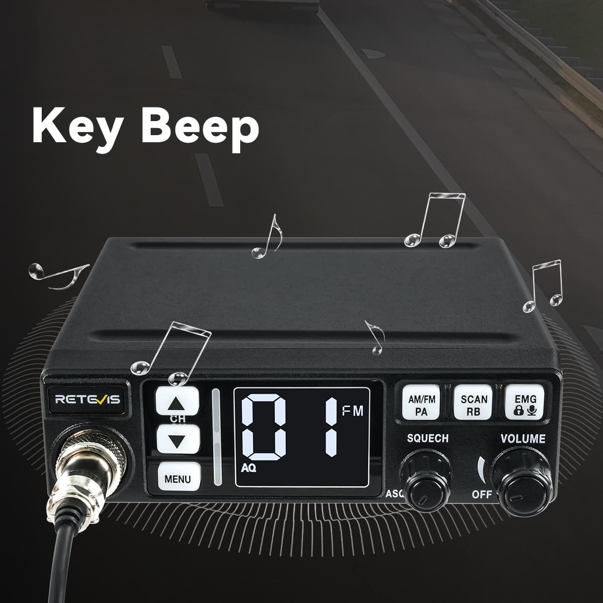 Retevis MB3 40 Channels Mini CB Radio with Backlit LCD Display