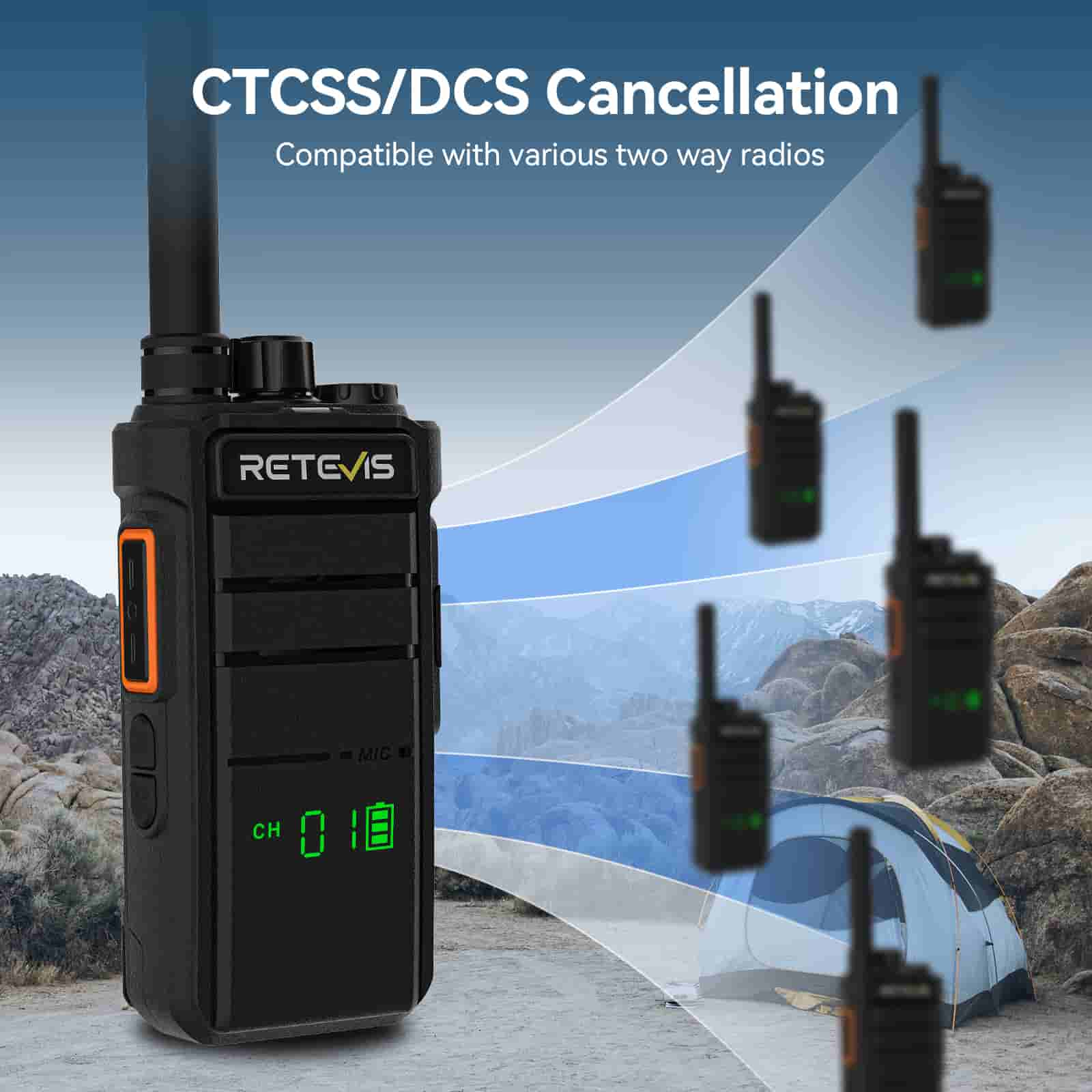 Retevis RB626H UHF 3W Handheld Radio with Hidden Display