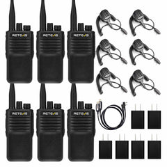 Retevis P62 Waterproof Walkie Talkie with Speaker Mic Kit 6packs