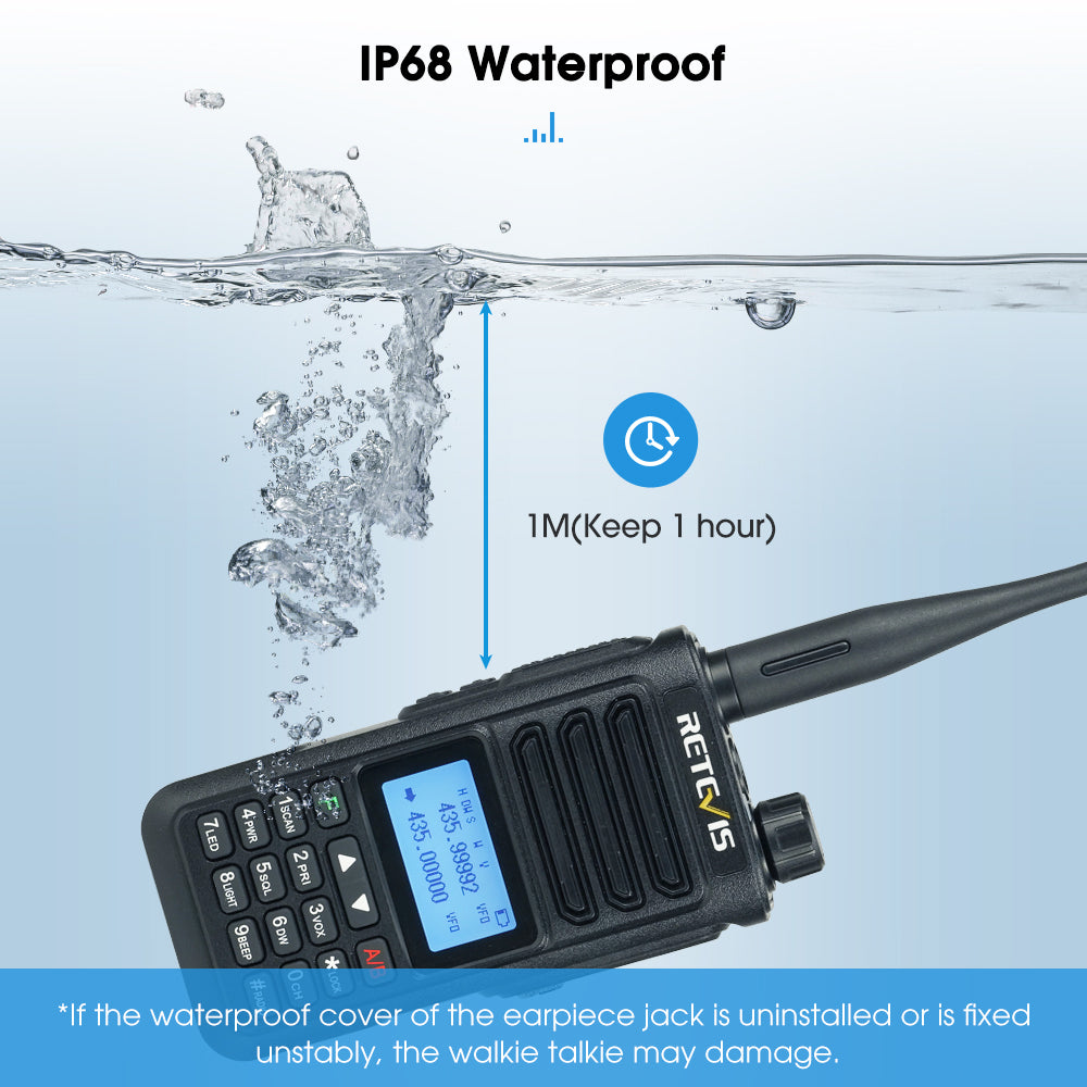 Retevis RA89 IP68 Ham Radio with Speaker Mic