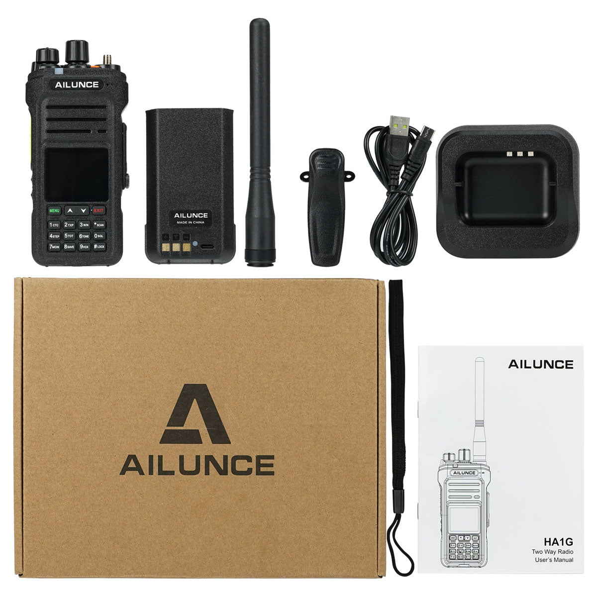 4PACK Ailunce HA1G IP67 waterproof GMRS handheld Radio with IP67 speaker mics