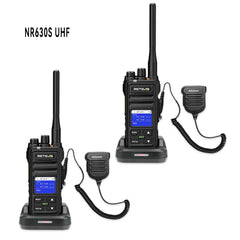 Retevis NR630S UHF Long Range Waterproof Two Way Radio with Speaker Mic 2Pack