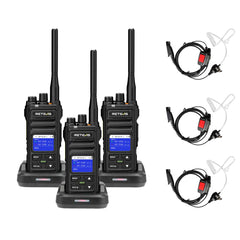 Retevis NR630S UHF Two Way Radio for Long Distance with Earpiece 3Pack