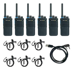 Retevis P1 Long Distance DMR Walkie Talkie with G Shape In-Ear Earbud Earpiece 6pack