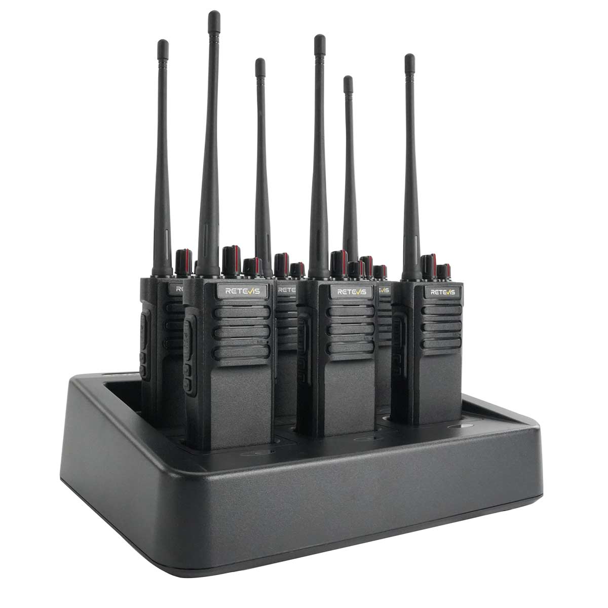 RT29D DMR Waterproof Long-Range Bluetooth Walkie Talkie with Charging Station(6 Pack)