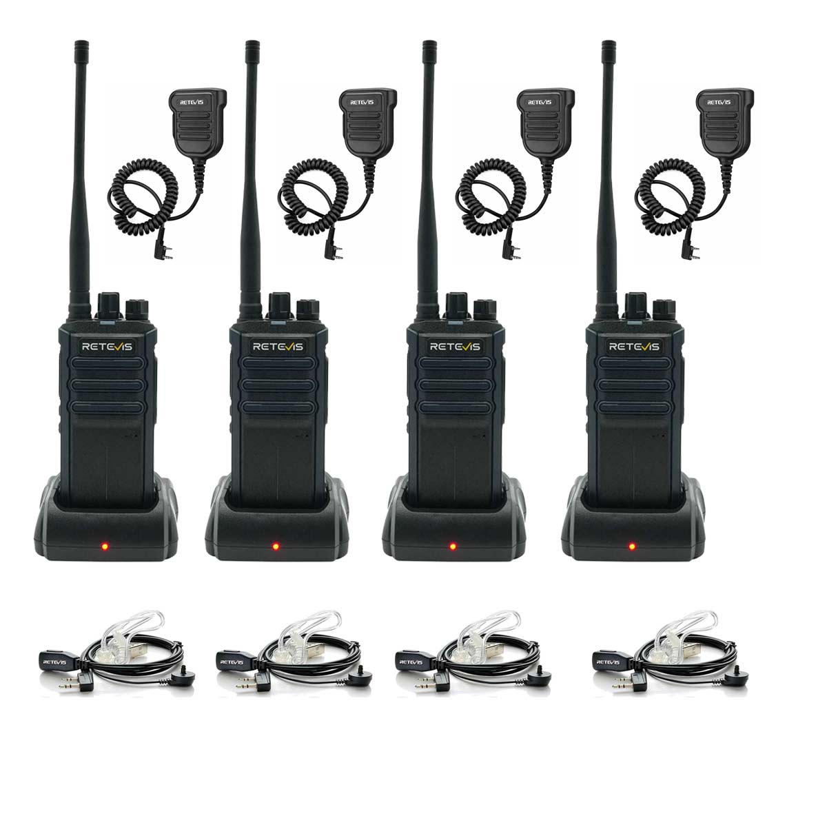 Retevis RT86A 10W High Power Radio for Long Distance with Mic and Earpiece 4Pack