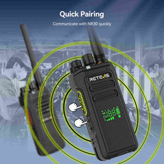 Retevis NR30D DMR Digital Two Way Radio with Noise Cancelling Radio Headset Bundle (10 Pack)