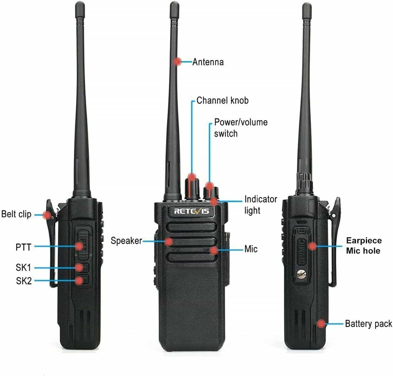 Retevis RT29 High Power Waterproof UHF Two way Radio(12 Pack)