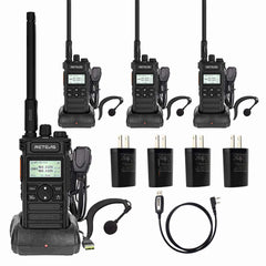 Retevis RT86S Long Range UHF Radio with G Shape Earpiece Kit 4Pack